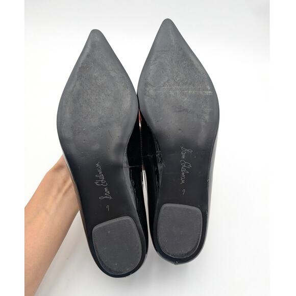 Sam Edelman Nori Pointed Toe Ballet Flat Women's Leather Black Size US7M EU37 - Picture 8 of 11